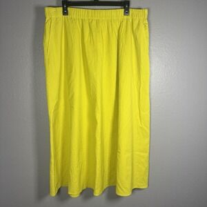 Eileen Fisher - Organic cotton A line Maxi skirt - XL - Citron Yellow / Sunbeam